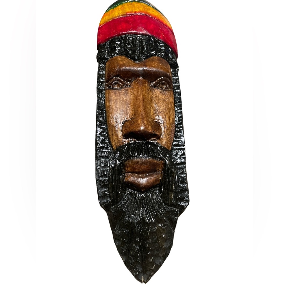 Vintage Jamaican Handmade Wood Carved Man’s Face